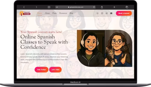 Web educativa para clases de español online - Spanish Access